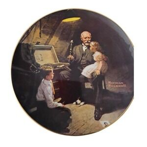 Norman Rockwell Vintage Grandpa's Treasure Chest Plate Limited Edition